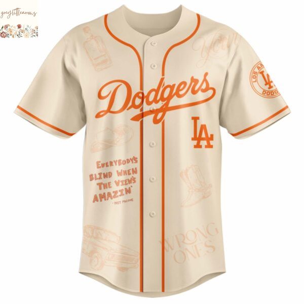 LAD x Post Malone Everybody Blind When The View Amzin Baseball Jersey