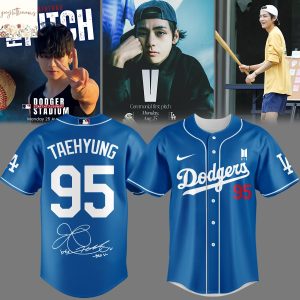 Los Angeles Dodgers x V BTS Signature 2025 Baseball Jersey – Blue