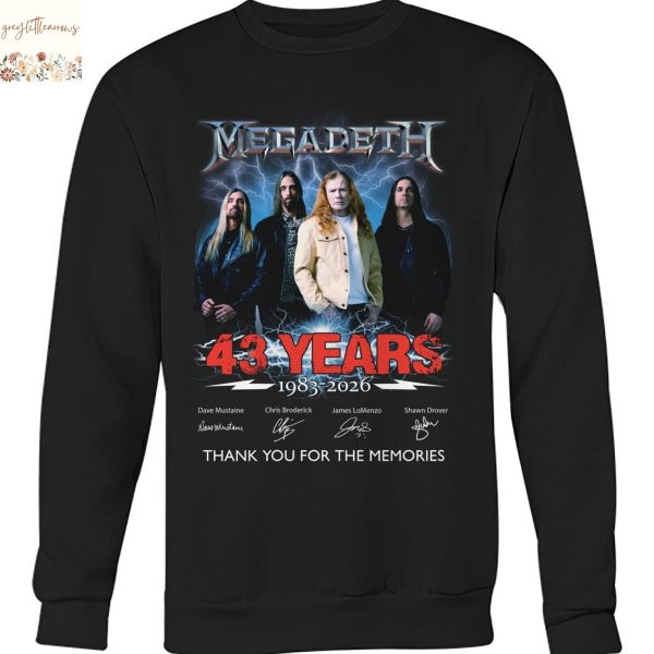 Megadeth 43 Years 1983-2026 Signature Thank You For The Memories Unisex T-Shirt