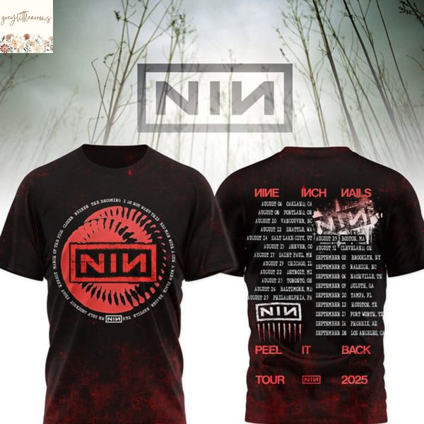 Nine Inch Nails Peel It Back Tour 2025 3D T-Shirt