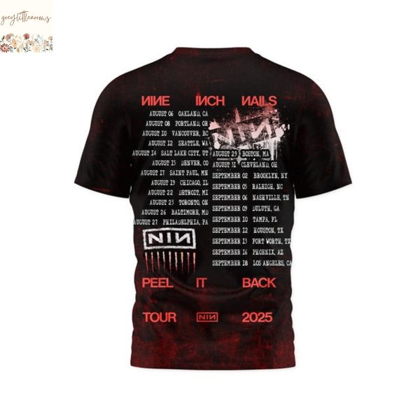 Nine Inch Nails Peel It Back Tour 2025 3D T-Shirt