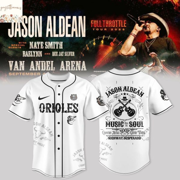 Orioles x Jason Aldean Full Throttle Tour 2025 Baseball Jersey