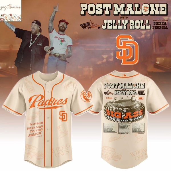 Padres x Post Malone Everybody Blind When The View Amzin Baseball Jersey