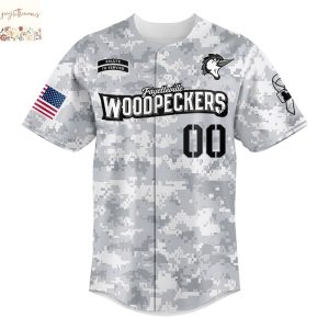 Personalized Fayetteville Woodpeckers Military Appreciation Night 2025 Baseball Jersey