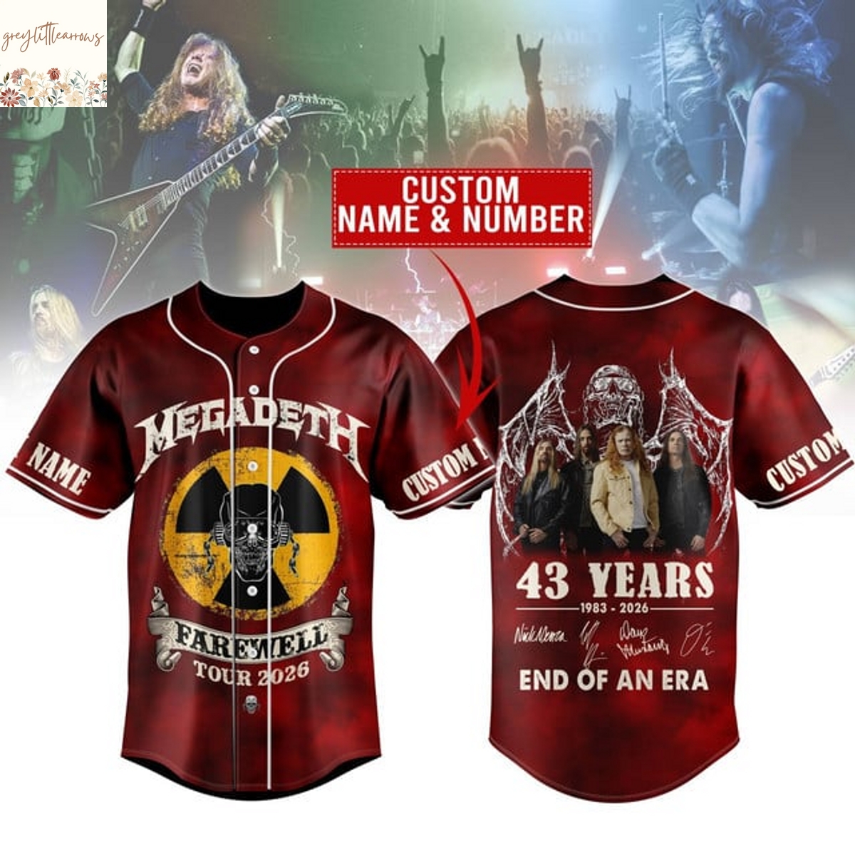 Personalized Megadeth Farewell Tour 2026 43 Years End Of An Era Signature Baseball Jersey Personalized Megadeth Farewell Tour 2026 43 Years End Of An Era Signature Baseball Jersey