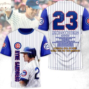 Ryne Sandberg Chicago Cubs 1959-2025 Baseball Hall Of Fame Thank You For The Memories 3D T-Shirt