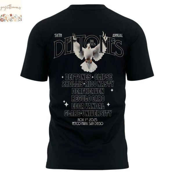 San Diego Padres Dia De Los Deftones 2025 3D T-Shirt – Black