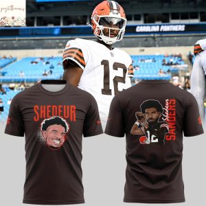 Shedeur Sanders Brown Cleveland Browns Graphic Player Design 3D T-Shirt