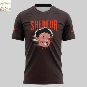 Shedeur Sanders Brown Cleveland Browns Graphic Player Design 3D T-Shirt