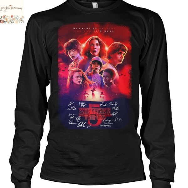 Stranger Things Hawkins Is Falling The End Its Here Signature Unisex T-Shirt