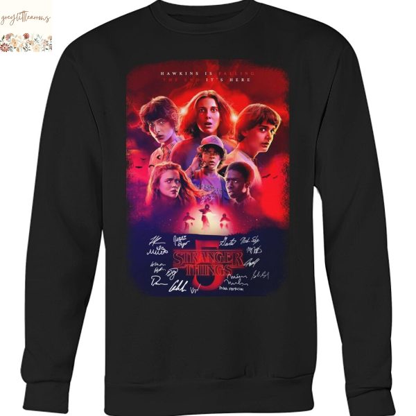 Stranger Things Hawkins Is Falling The End Its Here Signature Unisex T-Shirt