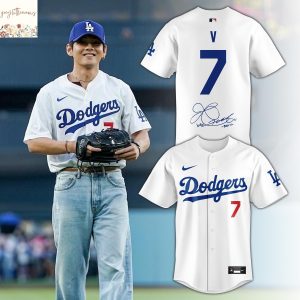 Tae-Hyung V BTS x Los Angeles Dodgers Baseball Jersey