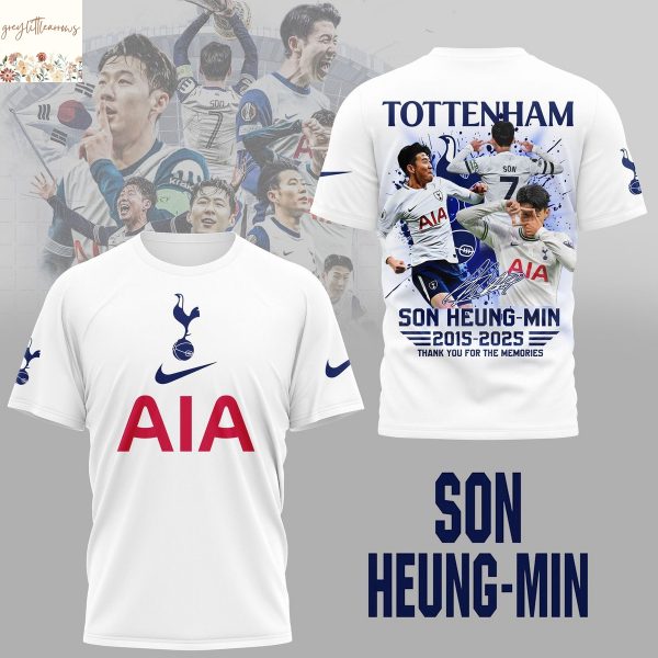 Tottenham Hotspur F.C. X Son Heung-min 2015-2025 Signature 3D T-Shirt