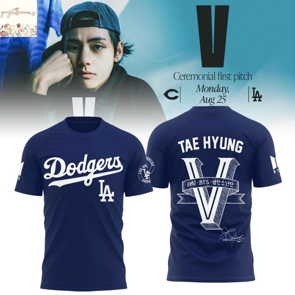 V BTS  x Los Angeles Dodgers Signature 3D T-Shirt