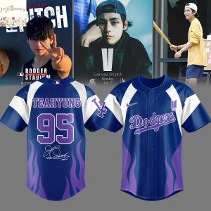 V Tae-Hyung BTS Los Angeles Dodgers Baseball Jersey