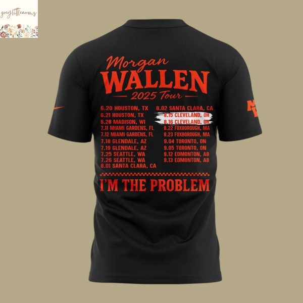 Wallen x Cleveland Browns Im The Problem 2025 Tour 3D T-Shirt – Black