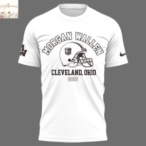 Wallen x Cleveland Browns Im The Problem Tour 2025 3D T-Shirt – White