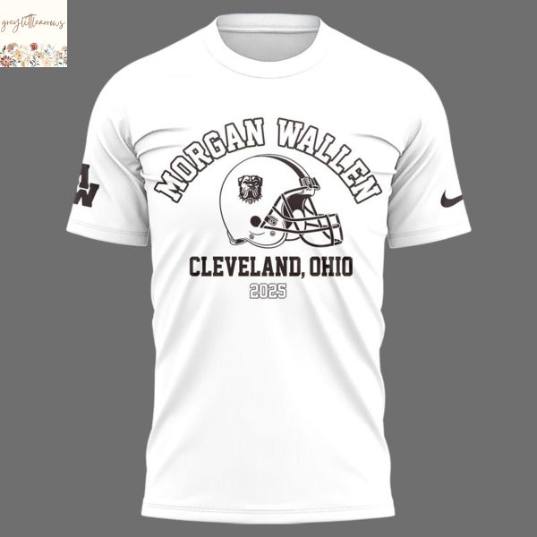 Wallen x Cleveland Browns Im The Problem Tour 2025 3D T-Shirt – White