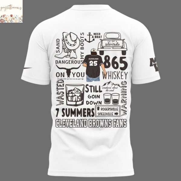 Wallen x Cleveland Browns Im The Problem Tour 2025 3D T-Shirt – White