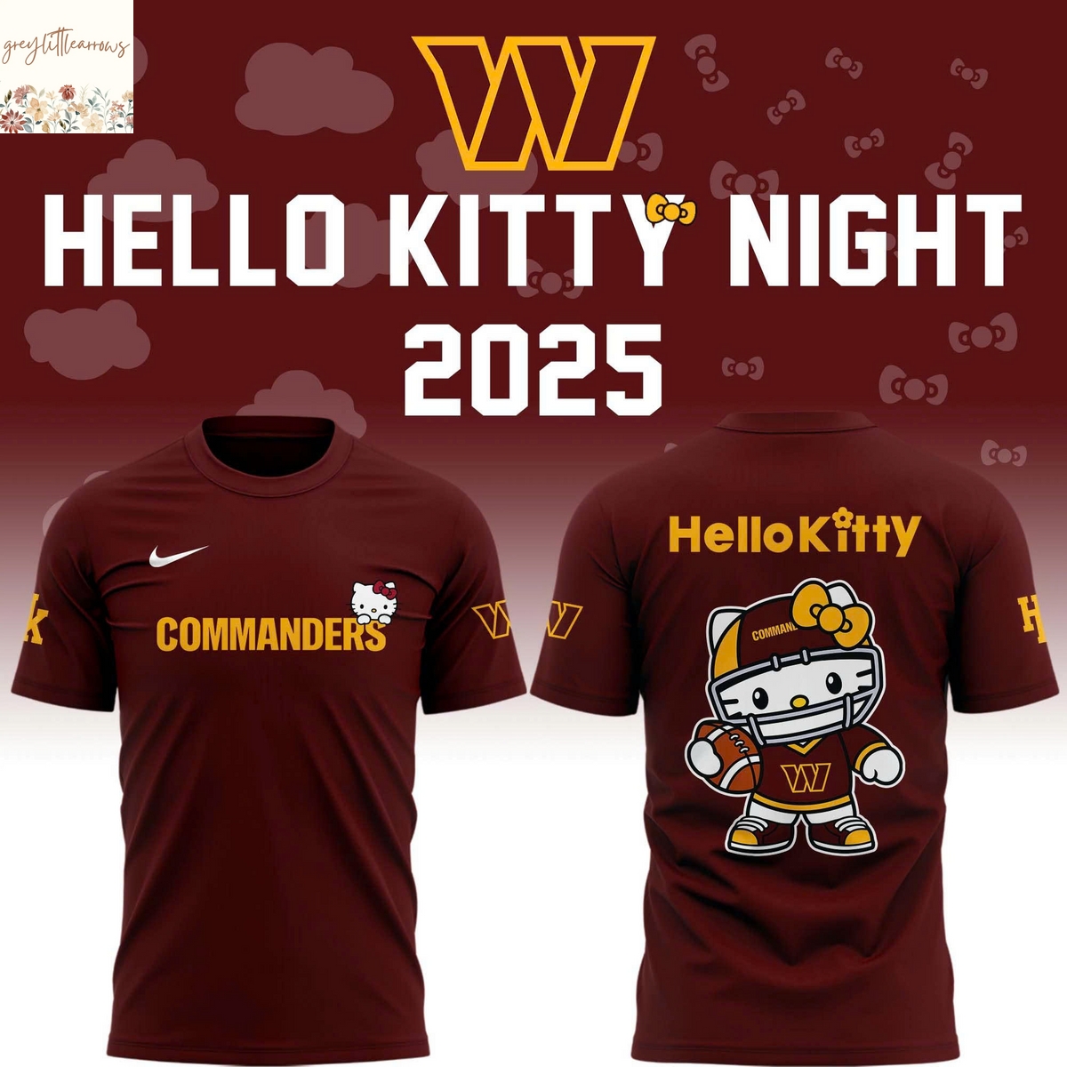Washington Commanders Cat Kitty 3D T-Shirt Washington Commanders Cat Kitty 3D T-Shirt