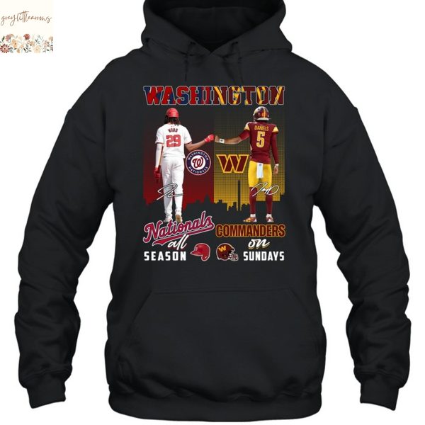 Washington Nationals All Season x Washington Commanders On Sundays Signature Unisex T-Shirt