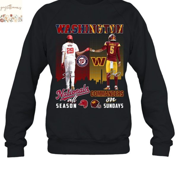 Washington Nationals All Season x Washington Commanders On Sundays Signature Unisex T-Shirt