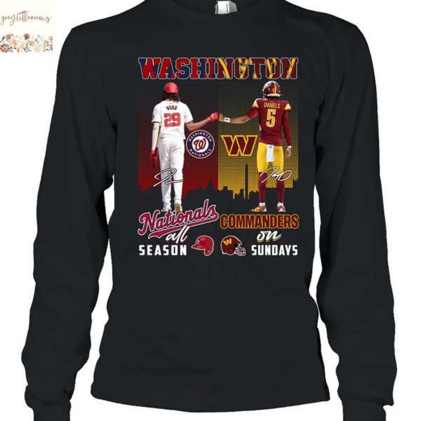 Washington Nationals All Season x Washington Commanders On Sundays Signature Unisex T-Shirt