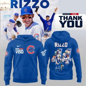 Chicago Cubs Legend Anthony Rizzo Signature Hoodie – Blue