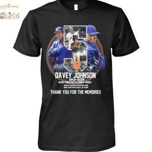 Davey Johnson New York Mets 1943-2025 Signature Thank You For The Memories Unisex T-Shirt