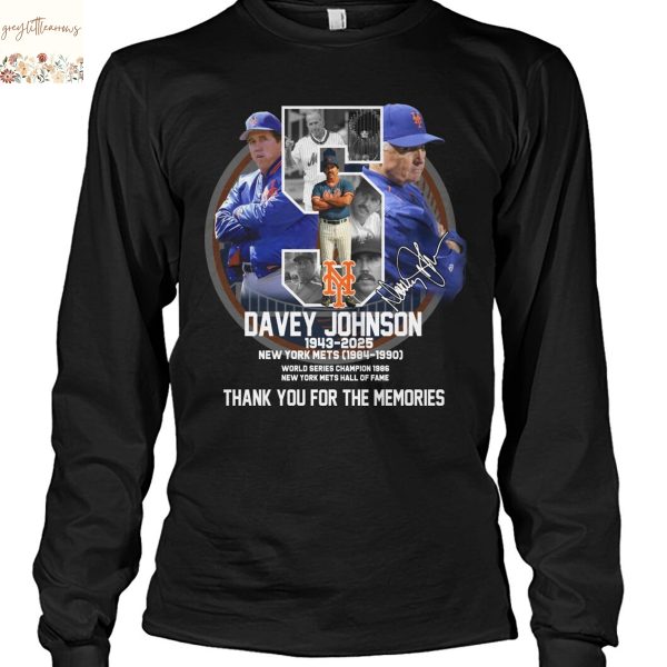 Davey Johnson New York Mets 1943-2025 Signature Thank You For The Memories Unisex T-Shirt