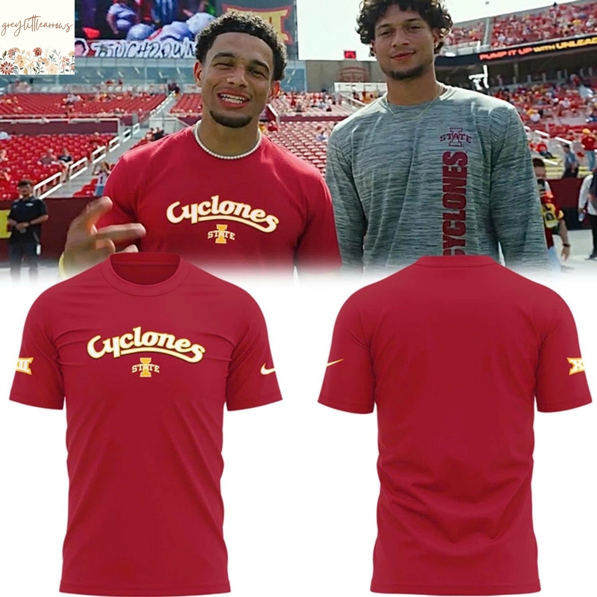 Iowa State Cyclones 2025 Red 3D T-Shirt Iowa State Cyclones 2025 Red 3D T-Shirt