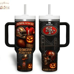 San Francisco 49ers Faithful To The Bay 49ers Forever Tumbler With Handle And Straw