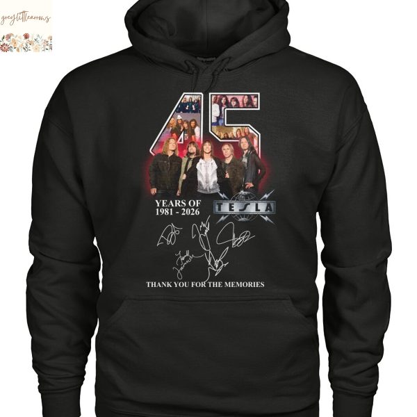 Tesla 45 Years Of 1981-2026 Signature Thank You For The Memories Unisex T-Shirt