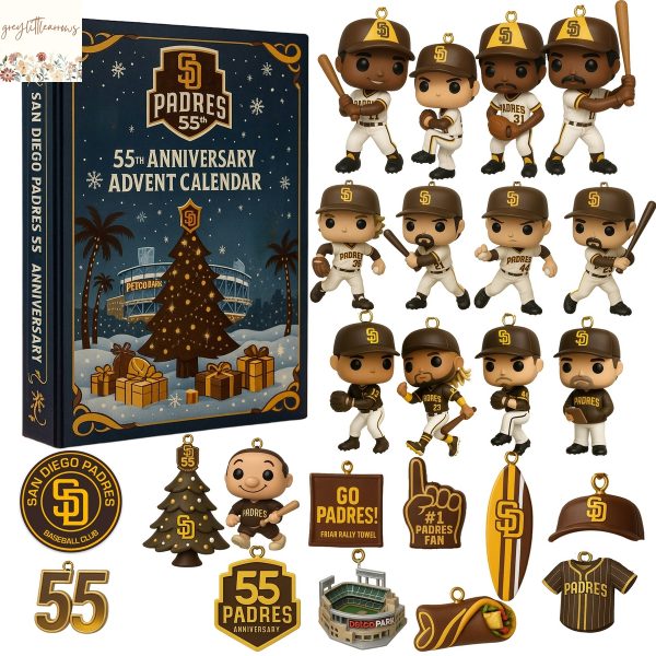 San Diego Padres Advent Calendar 2025 55th Anniversary Christmas