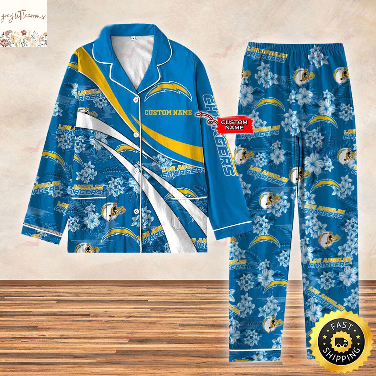 Los Angeles Chargers Pajamas Set Los Angeles Chargers Pajamas Set