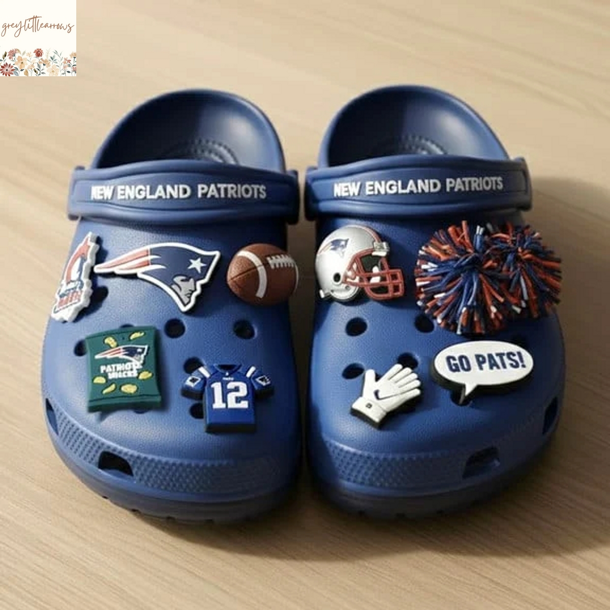 New England Patriots Crocs With Charm New England Patriots Crocs With Charm