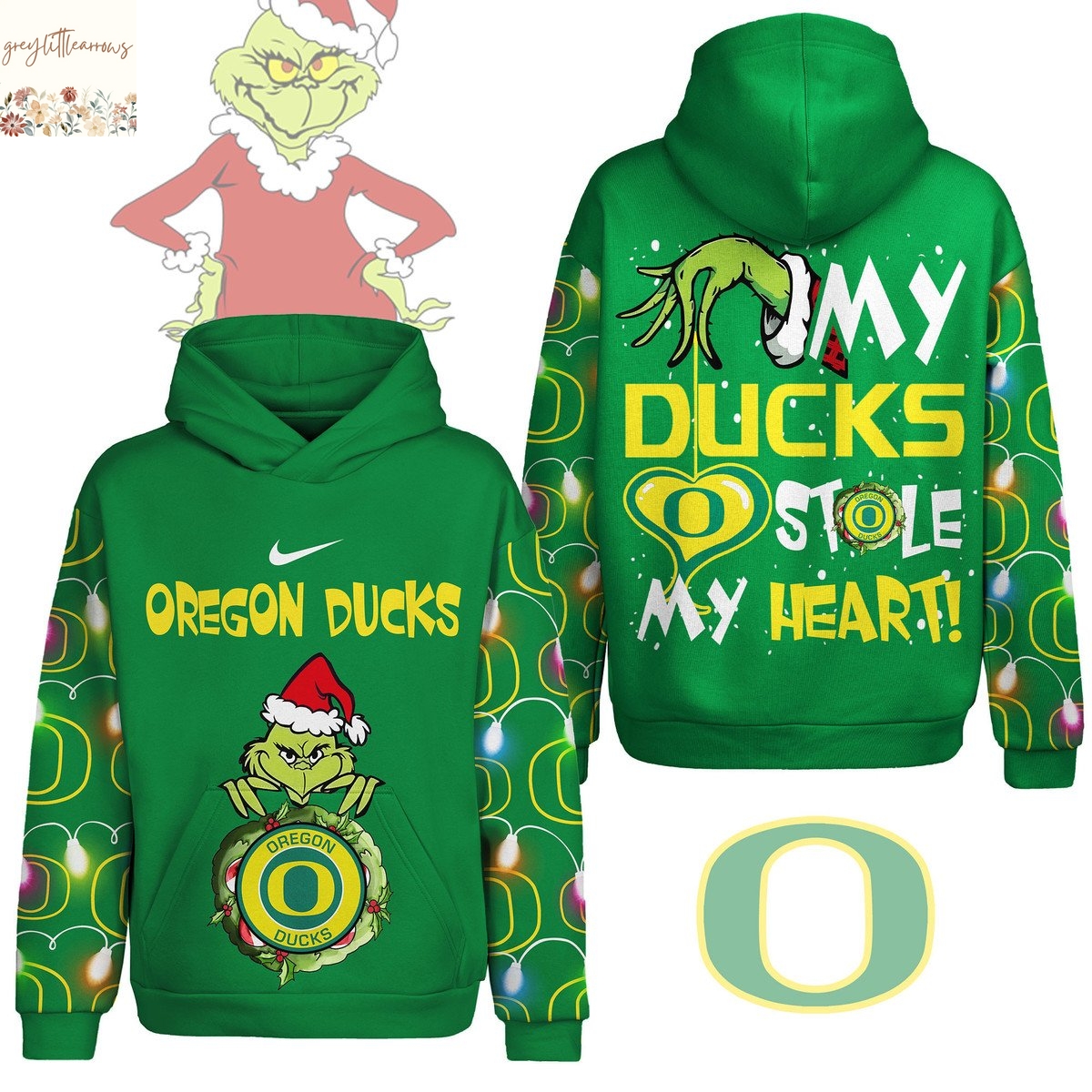 Oregon Ducks Grinch My Ducks Stole My Heart Hoodie Oregon Ducks Grinch My Ducks Stole My Heart Hoodie
