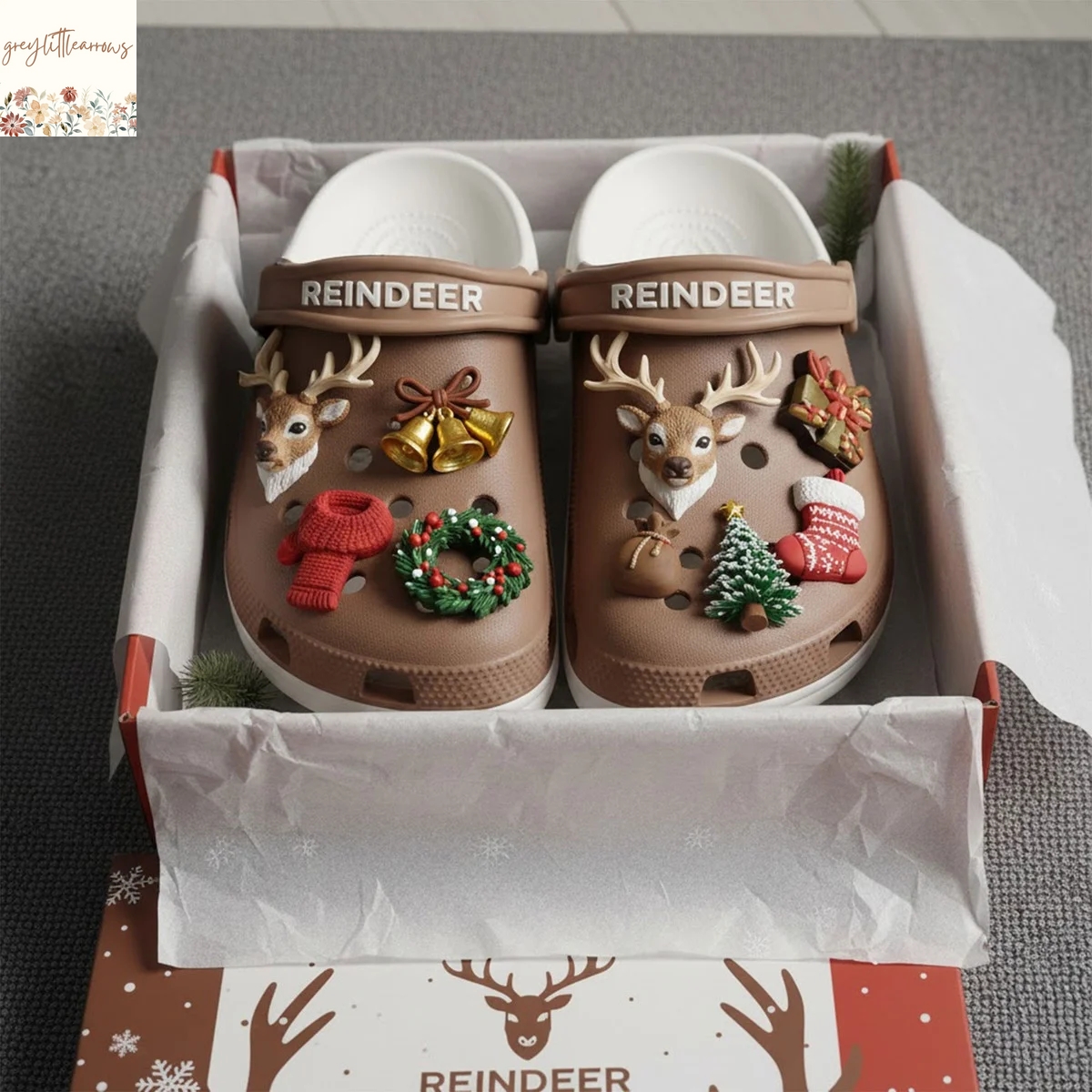 Reindeer Crocs With Chrams Reindeer Crocs With Chrams