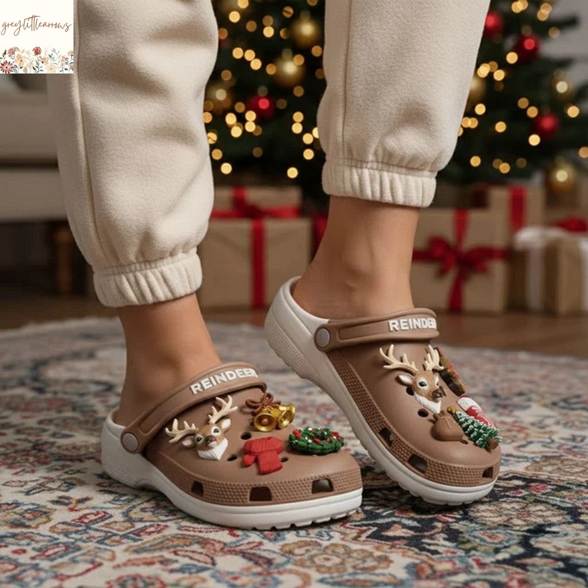 Reindeer Crocs With Chrams Reindeer Crocs With Chrams