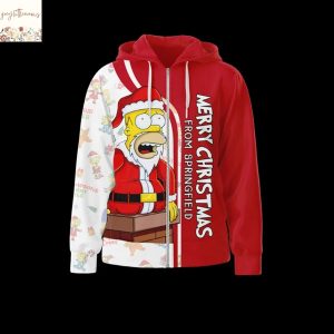 The Simpsons Ho-Ho-Homer For The Holidays Zip Hoodie