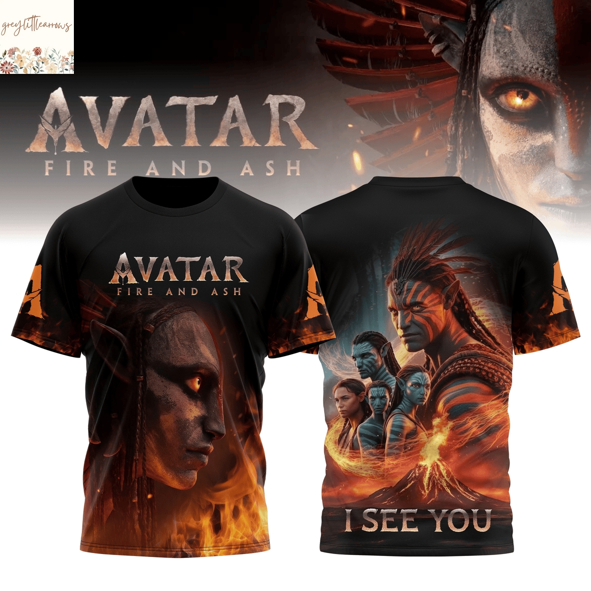 Avatar Fire And Ash I See You 3D T-Shirt Avatar Fire And Ash I See You 3D T-Shirt
