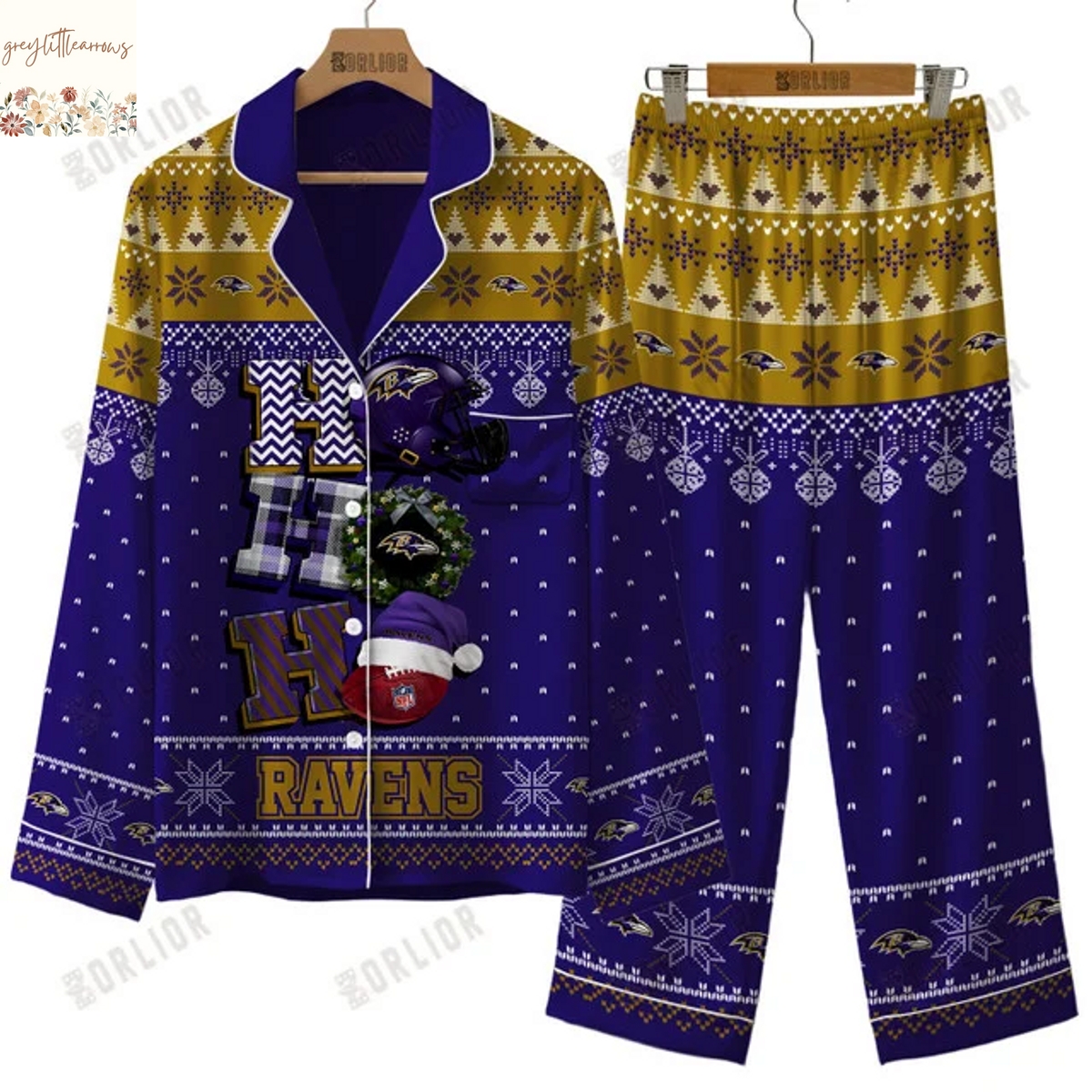 Baltimore Ravens 2025 Holiday Season Pajamas Set Baltimore Ravens 2025 Holiday Season Pajamas Set