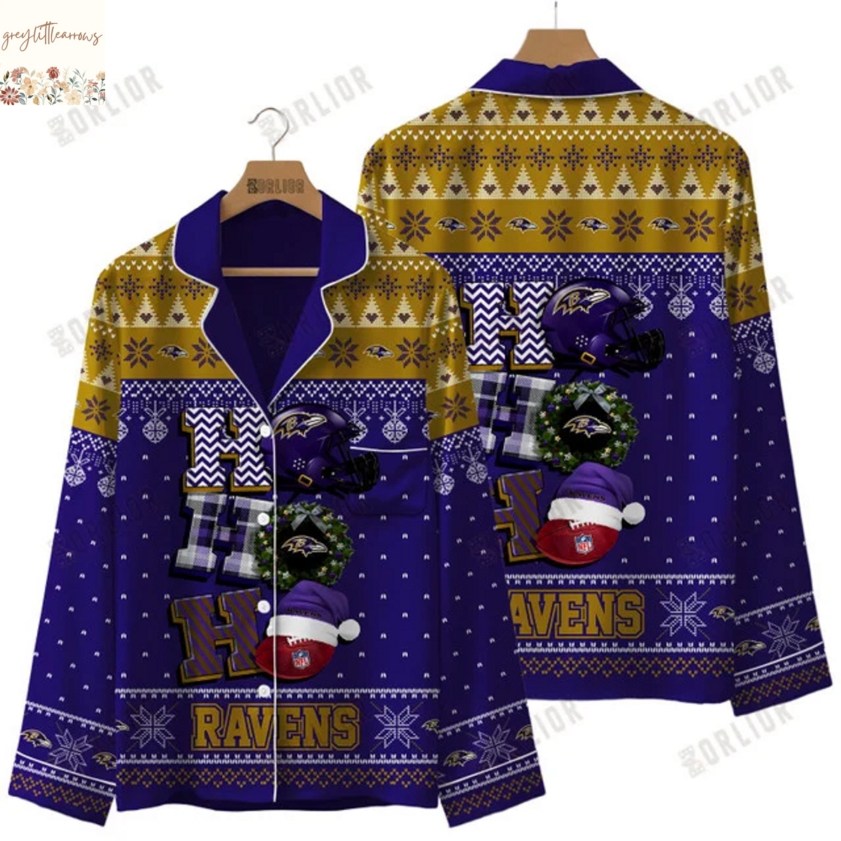 Baltimore Ravens 2025 Holiday Season Pajamas Set Baltimore Ravens 2025 Holiday Season Pajamas Set