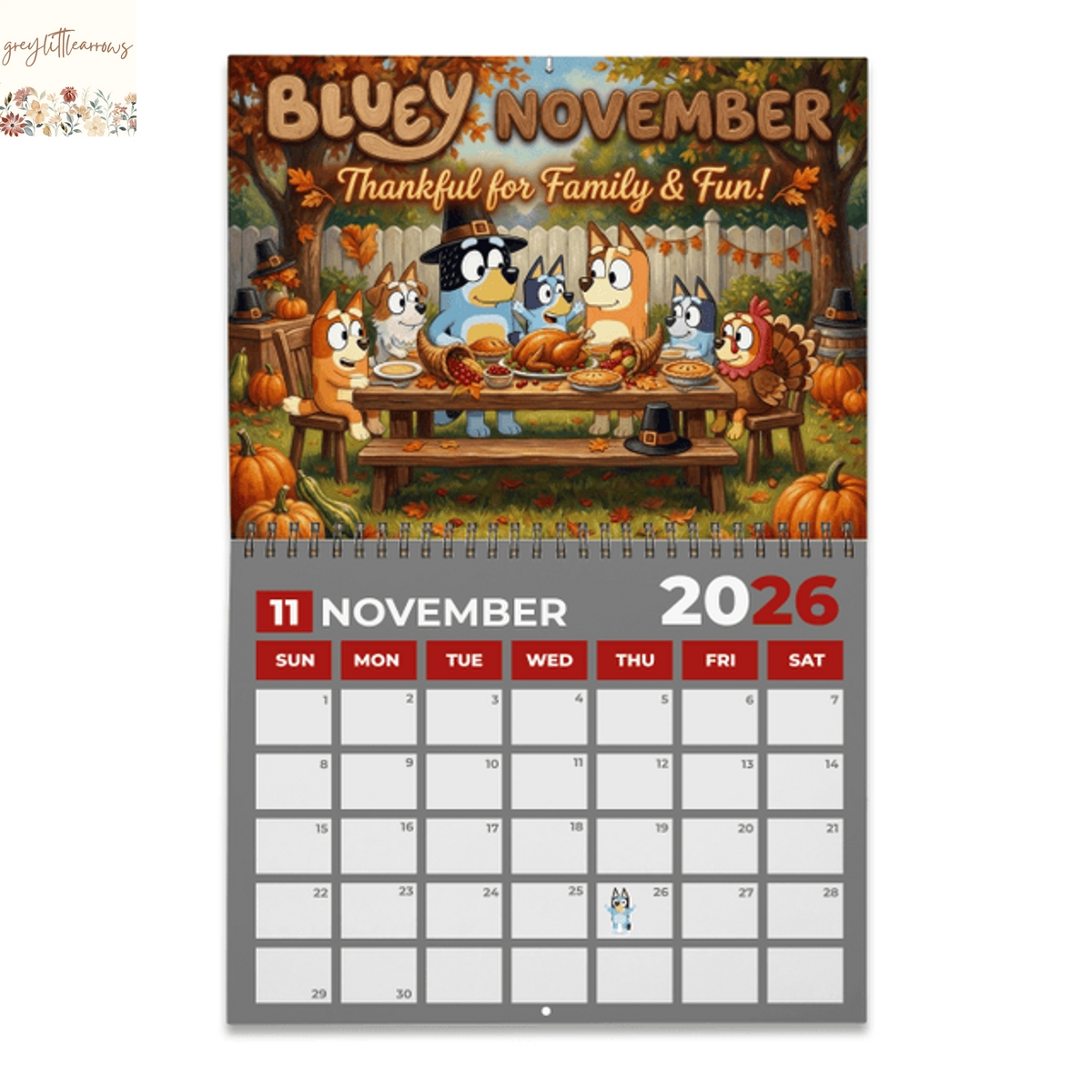 Bluey 2026 Wall Calendar Bluey 2026 Wall Calendar