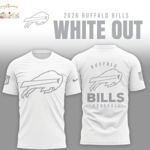 Buffalo Bills 2026 White Out 3D T-Shirt