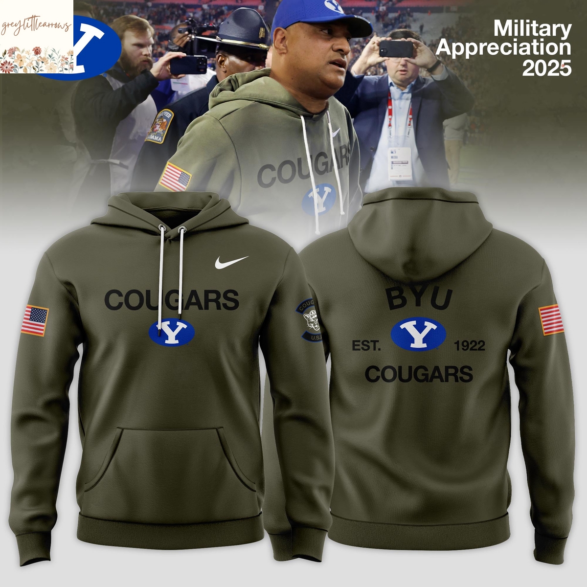 BYU Cougars 2025 Military Appreciation Design Hoodie BYU Cougars 2025 Military Appreciation Design Hoodie