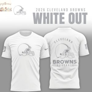 Cleveland Browns 2026 White Out 3D T-Shirt