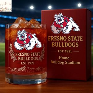 Fresno State Bulldogs Whiskey Glass
