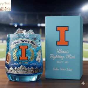 Illinois Fighting Illini Whiskey Glass