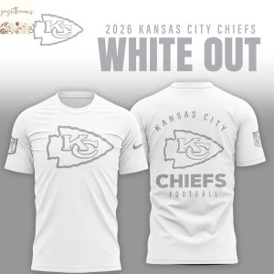 Kansas City Chiefs 2026 White Out 3D T-Shirt